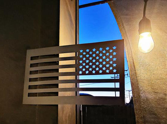 Magnetic American Flag  - black